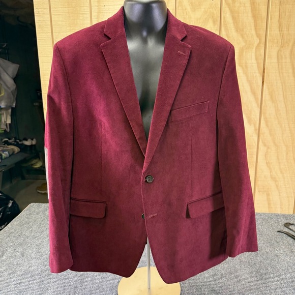LAUREN Ralph Lauren Mens Corduroy Blazer Jacket Burgundy‎ 43S charm Class preppy - Picture 3 of 16